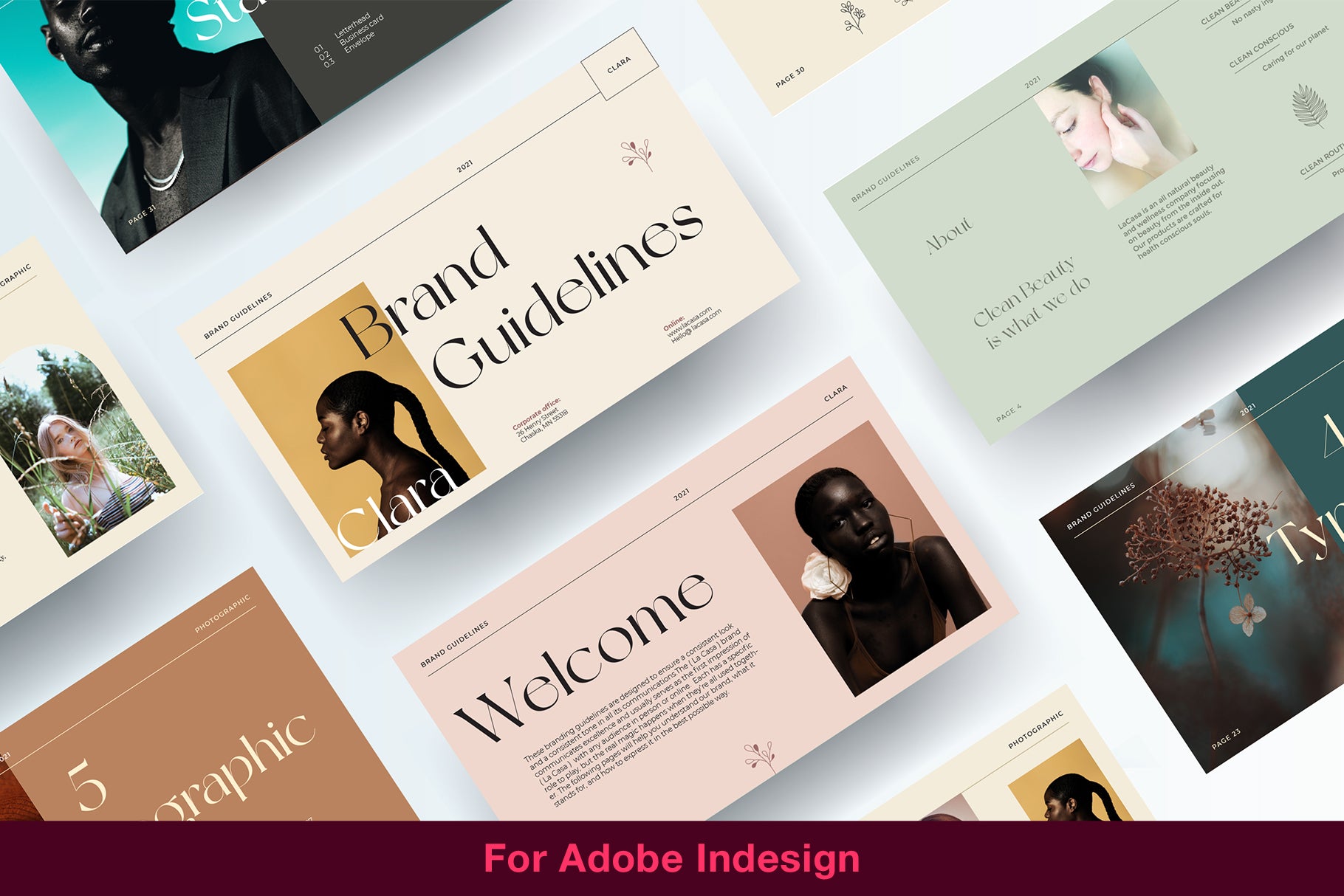 Clara | Brand Guidelines For Adobe InDesign