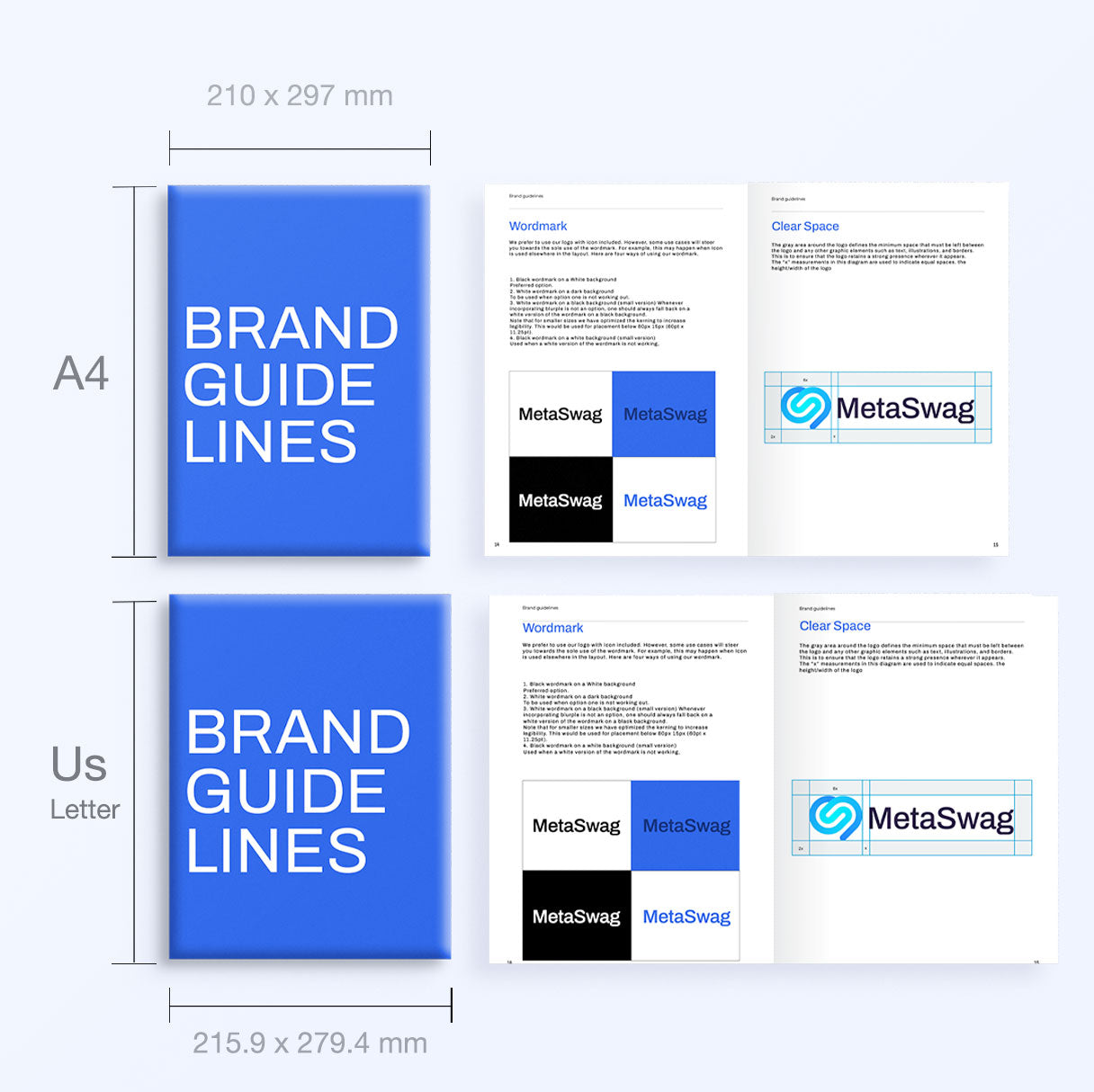 Guidelines Blue Writing Blue | Brand Guidelines Template